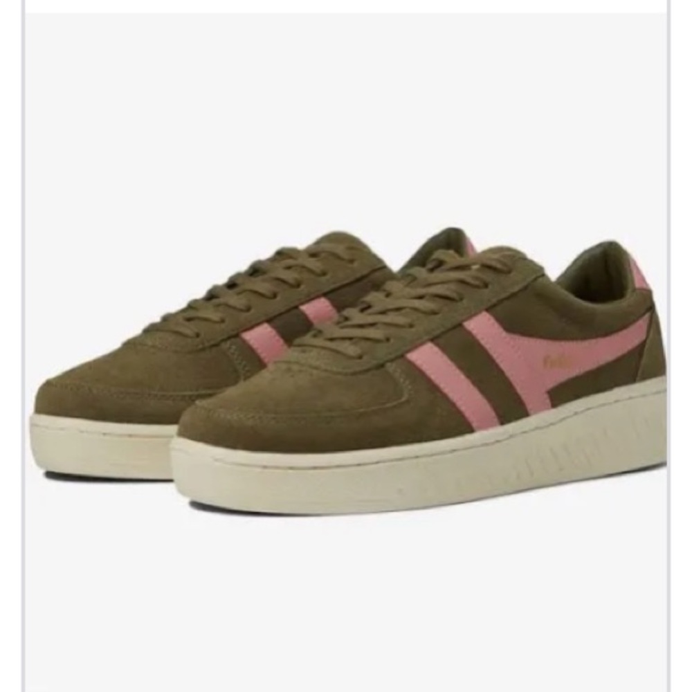 Gola Women's Olive and Pink Grandslam Sneakers